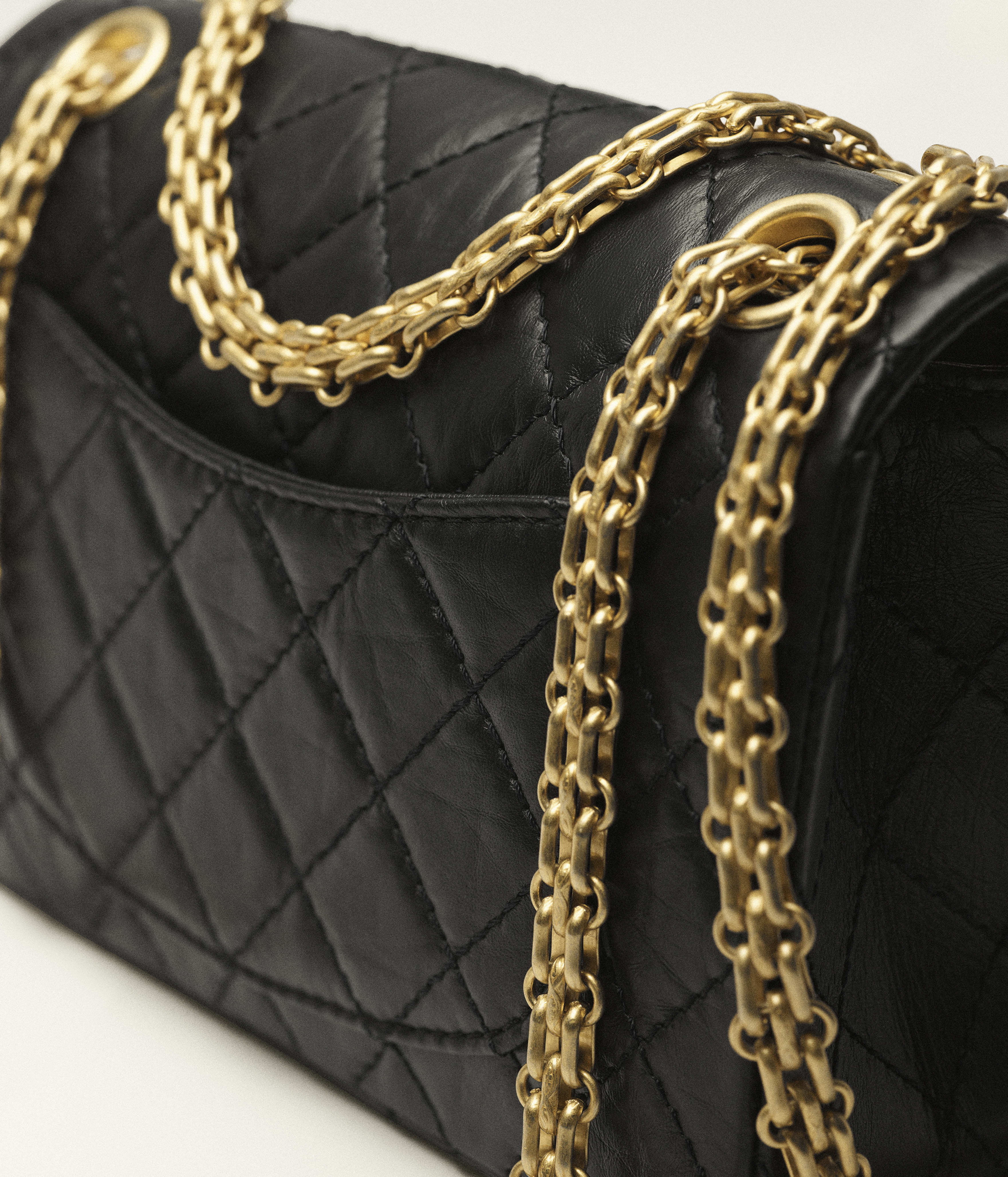 Mini sac 2.55 - Noir - Veau vieilli & métal doré - vue artistique